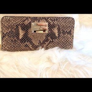 MICHAEL KORS snake skin leather full size wallet.